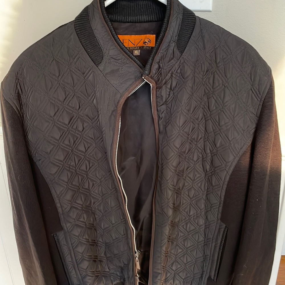Men’s black bomber jacket.  Never worn. With tags.  Size XL.